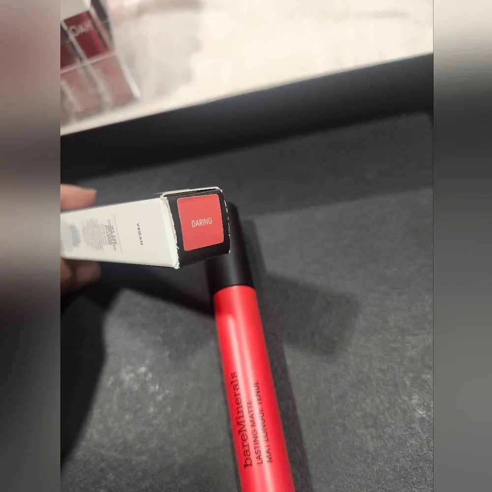 bareMinerals Red Matte Lipstick Long Lasting Daring Shade